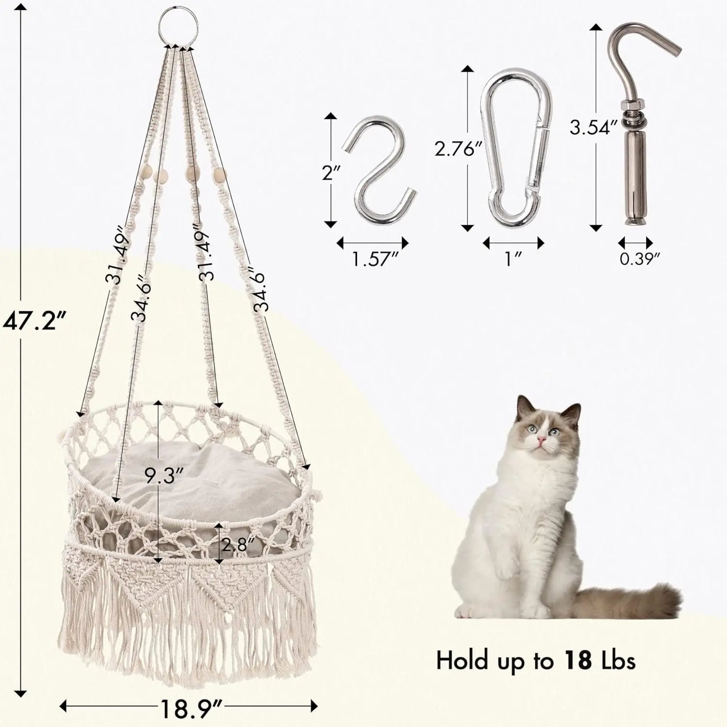 Cat Hammock Boho Cat Swing