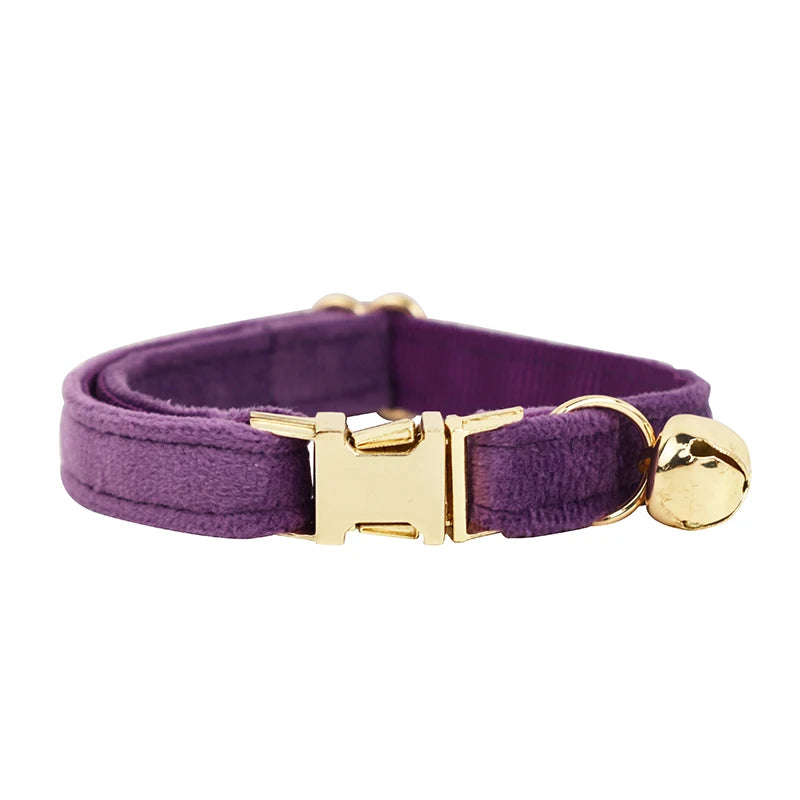 Cat Collar with Name – Luxury Velvet, Bell & Bow