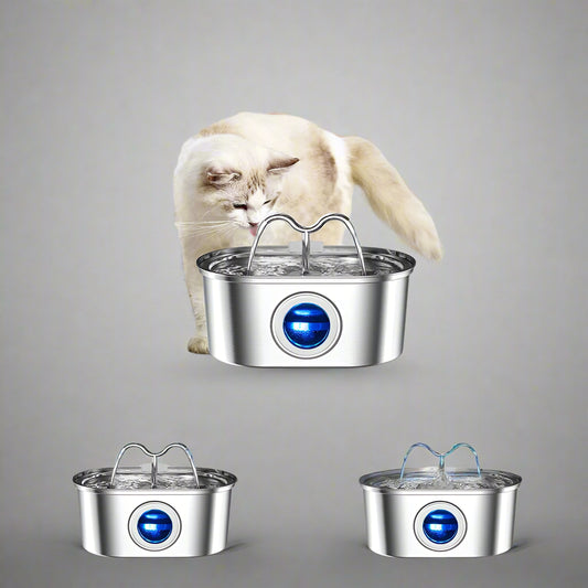Smart Cat Water Fountain – 3.2L Stainless Steel with Sensor, LED & Silent Pump