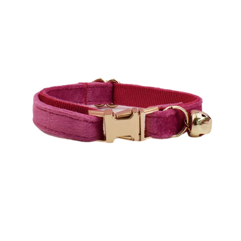 Cat Collar with Name – Luxury Velvet, Bell & Bow