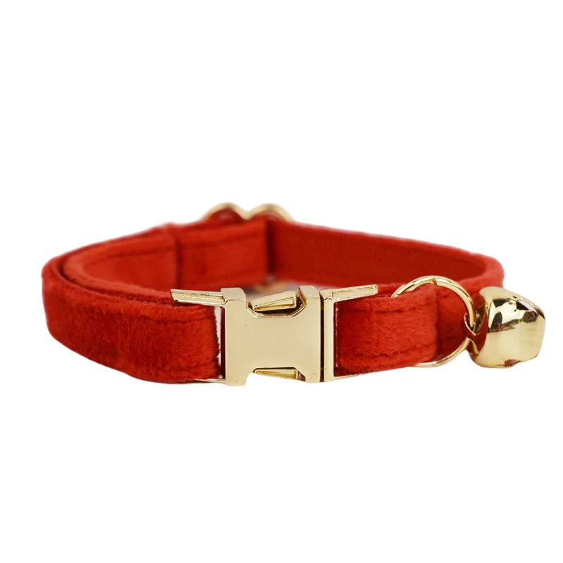 Cat Collar with Name – Luxury Velvet, Bell & Bow