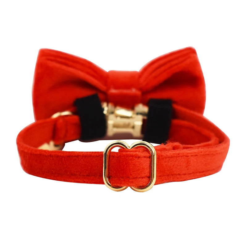 Cat Collar with Name – Luxury Velvet, Bell & Bow