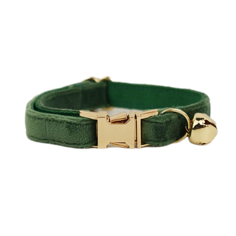 Cat Collar with Name – Luxury Velvet, Bell & Bow