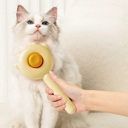 Cat Grooming Brush & Comb – Self-Cleaning Tool