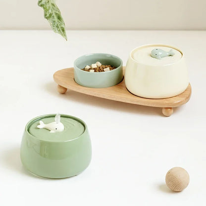 Premium Ceramic Whale Cat Fountain – Ultra-Quiet with Multi-Filtration