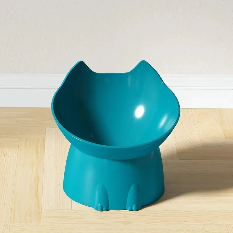 Cat Bowl Feeder Elevated Tilted Anti-Tip Design