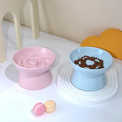 Ceramic Cat Food Bowl Slow Feeder