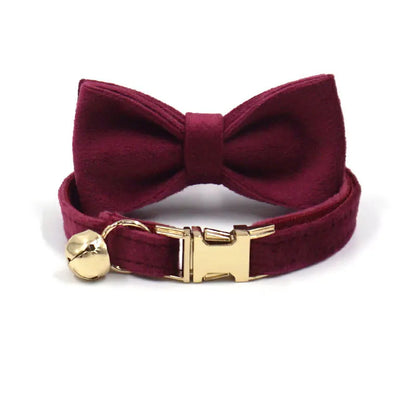 Cat Collar with Name – Luxury Velvet, Bell & Bow