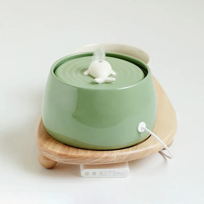 Premium Ceramic Whale Cat Fountain – Ultra-Quiet with Multi-Filtration