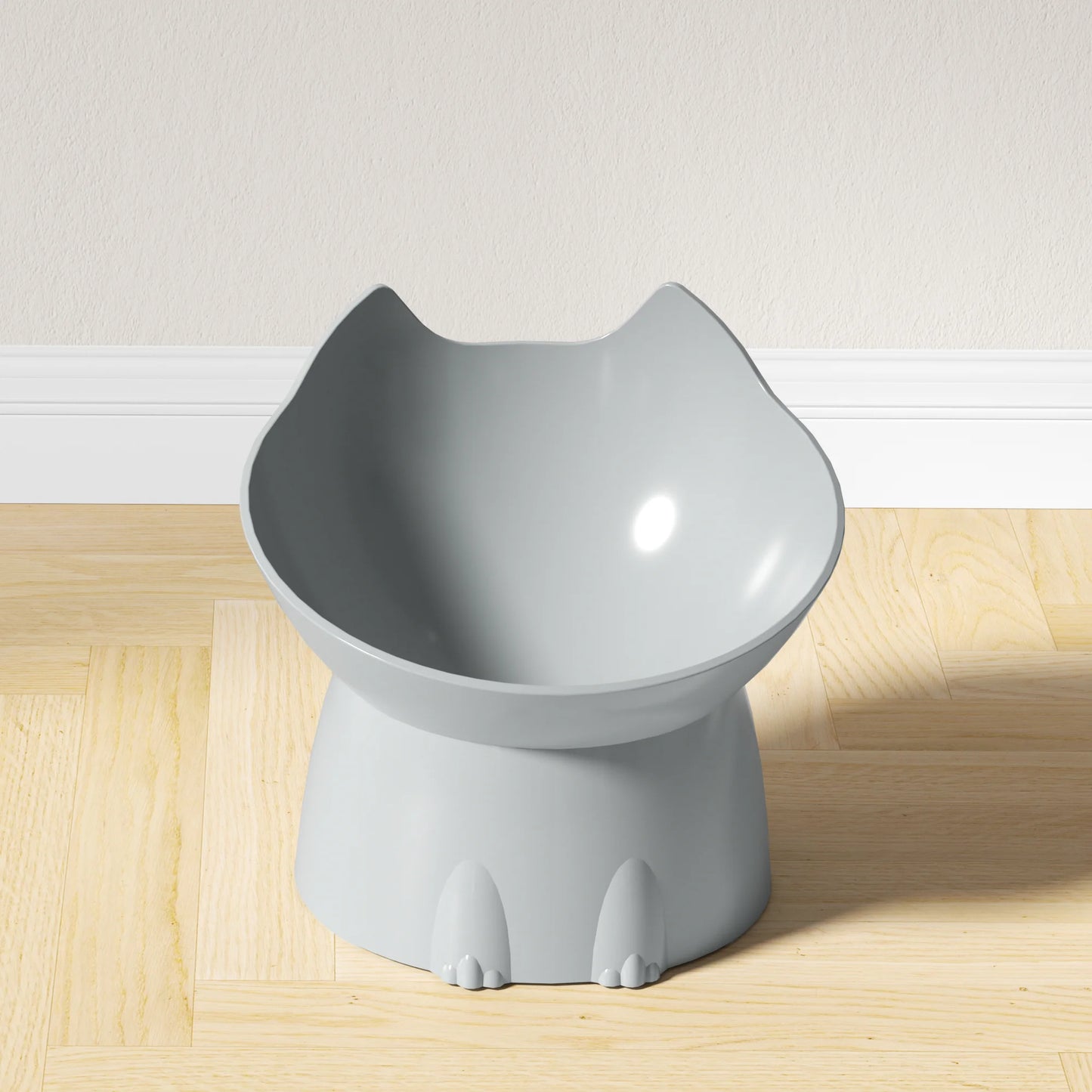 Cat Bowl Feeder Elevated Tilted Anti-Tip Design