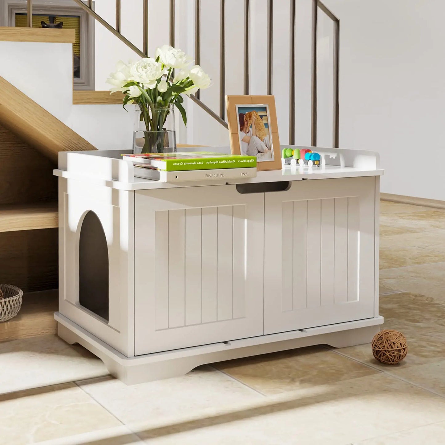 Modern Wooden Cat Litter Box