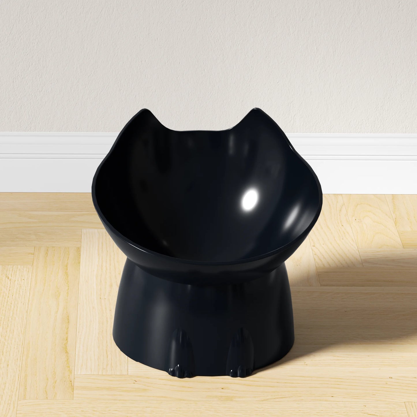 Cat Bowl Feeder Elevated Tilted Anti-Tip Design
