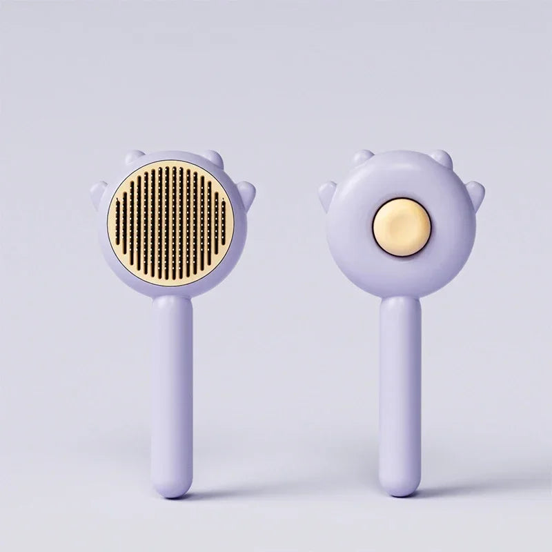 Cat Grooming Brush & Comb – Self-Cleaning Tool